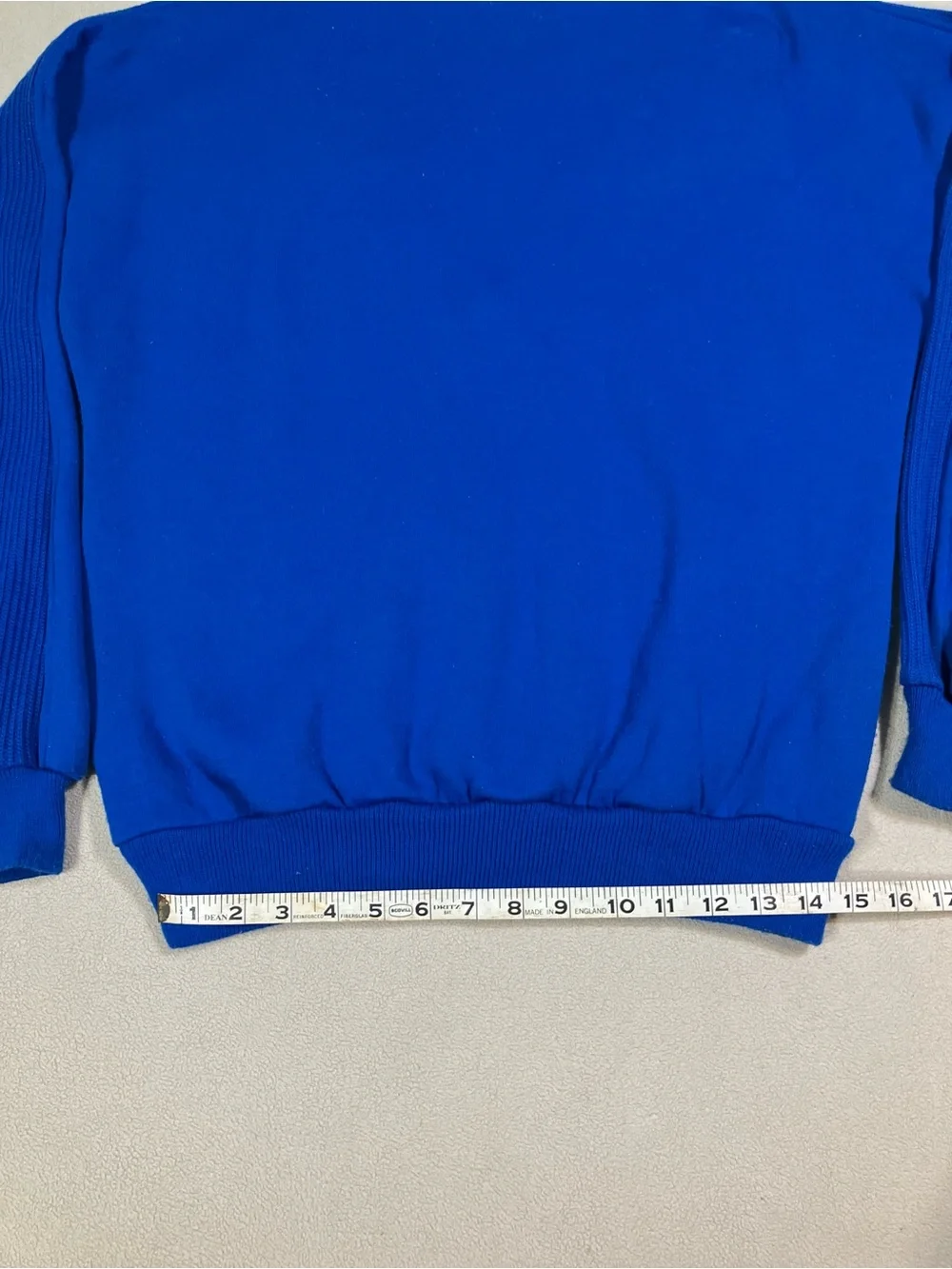 Vtg 80s Track & Court Cobalt Blue V Neck Sweater Pullover Mens S Athletic